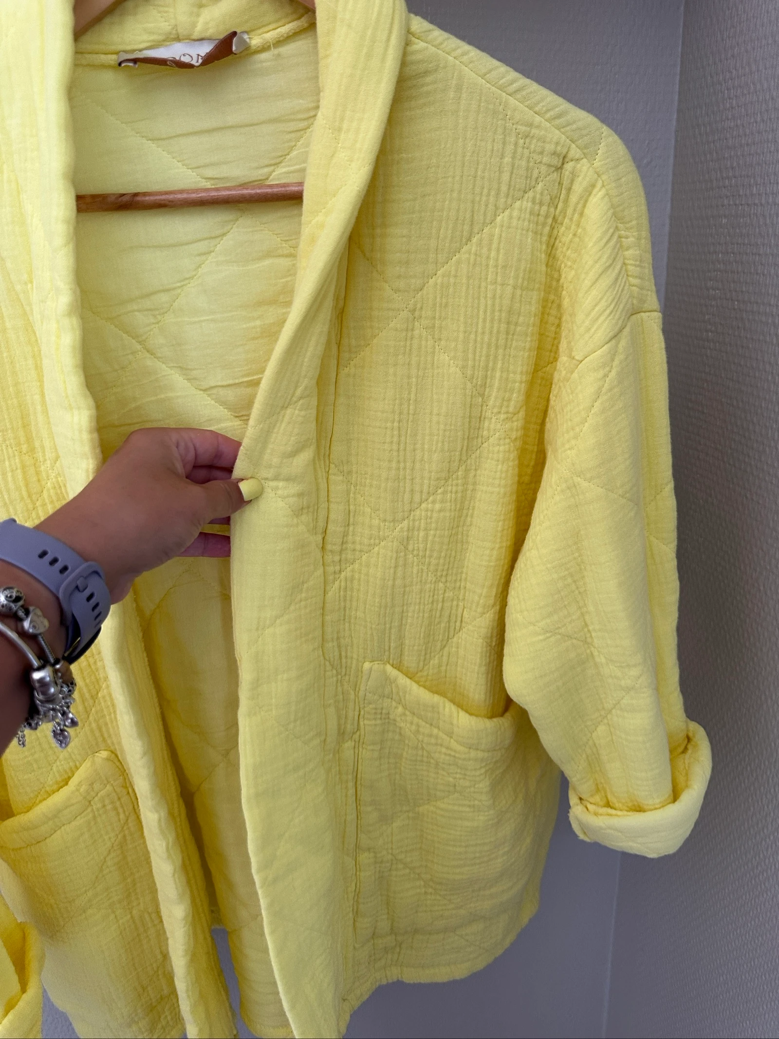 Yellow cotton gauze quilted jacket – Tromp – One size – New without tags – photo 2